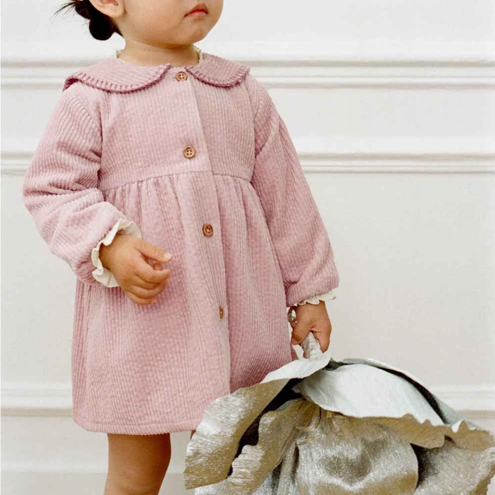 Zara Pink Corduroy Kids Dress